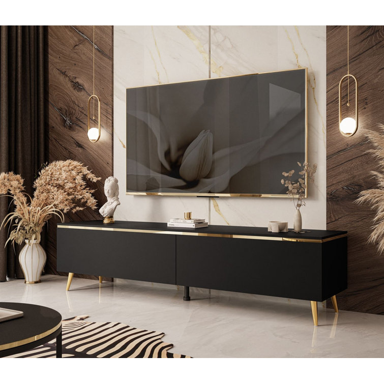 Fairmont Park Tino II black TV stand with legs & Reviews | Wayfair.co.uk